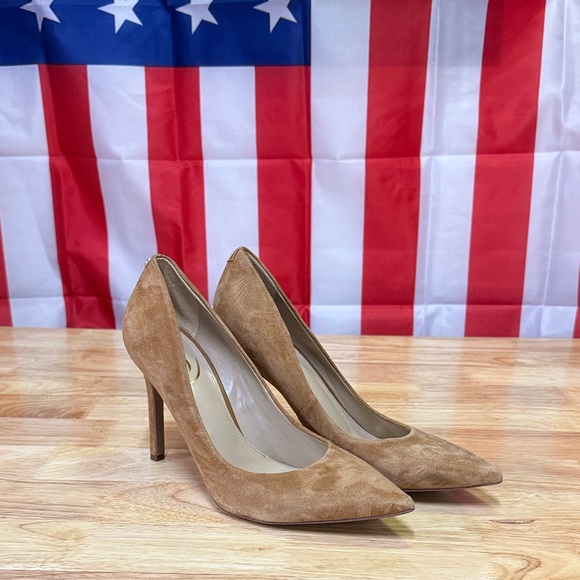 Sam Edelman Camel Suede Heels - Picture 1 of 13